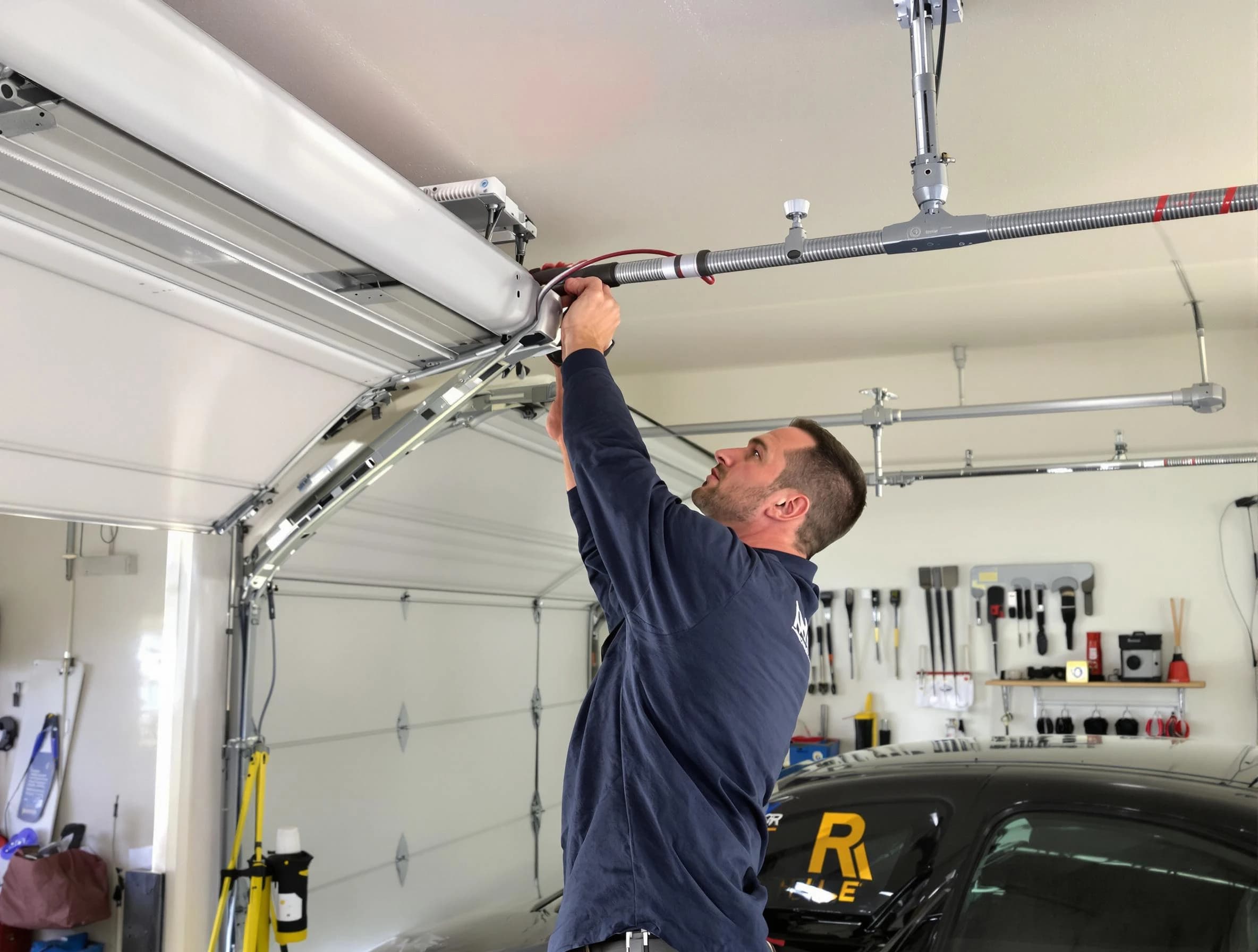 Westerville Garage Door Repair technician performing garage door cable repair in Westerville