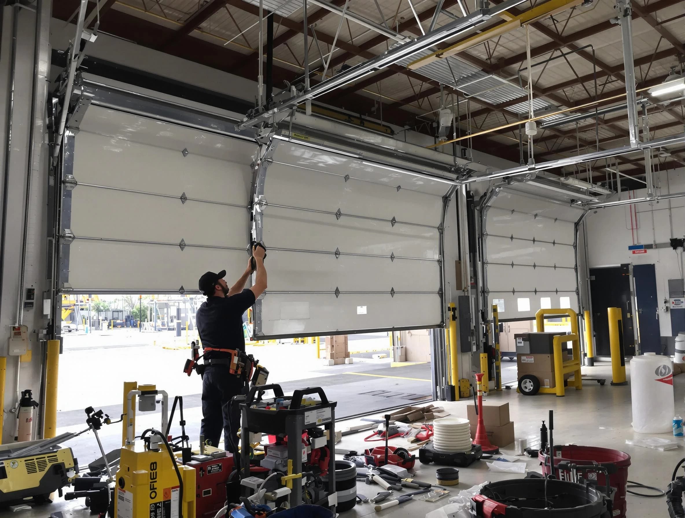 Westerville Garage Door Repair technician performing commercial garage door repair in Westerville