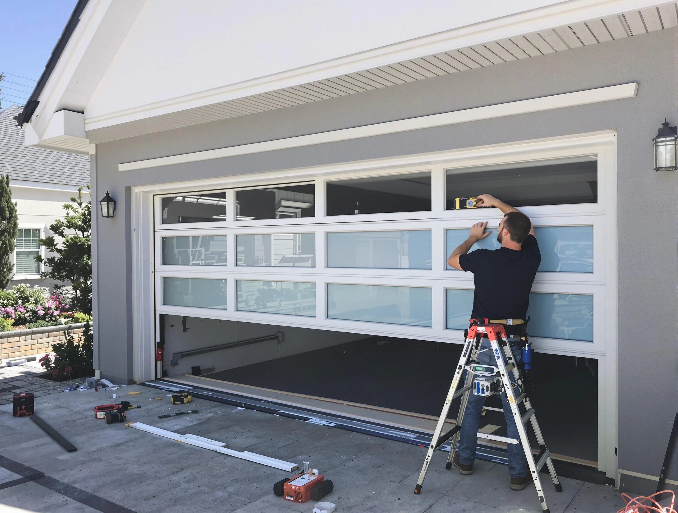 Westerville Garage Door Repair team performing garage door replacement in Westerville