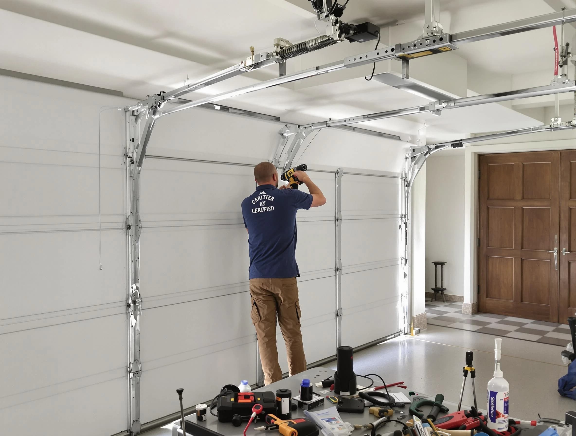 Westerville Garage Door Repair certified technician performing precision garage door repair in Westerville