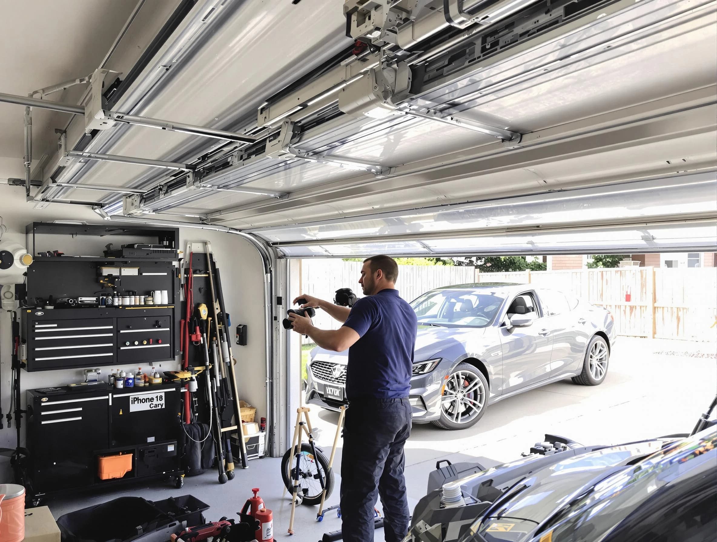 Westerville Garage Door Repair technician fixing noisy garage door in Westerville