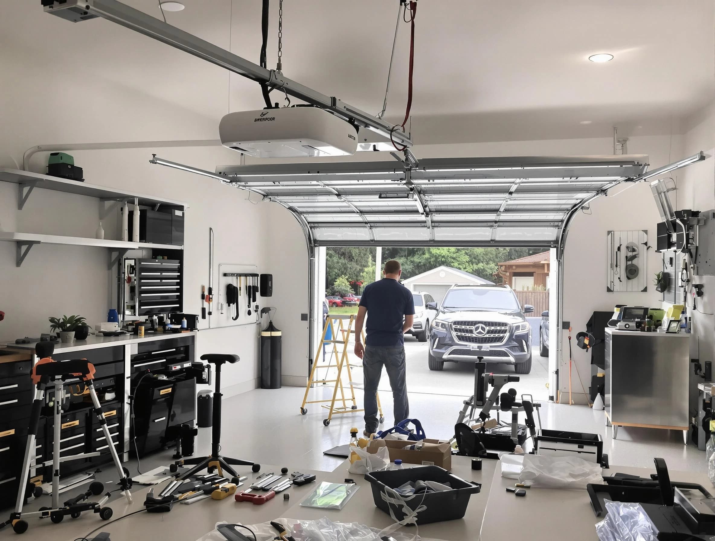 Garage door opener installation by Westerville Garage Door Repair in Westerville