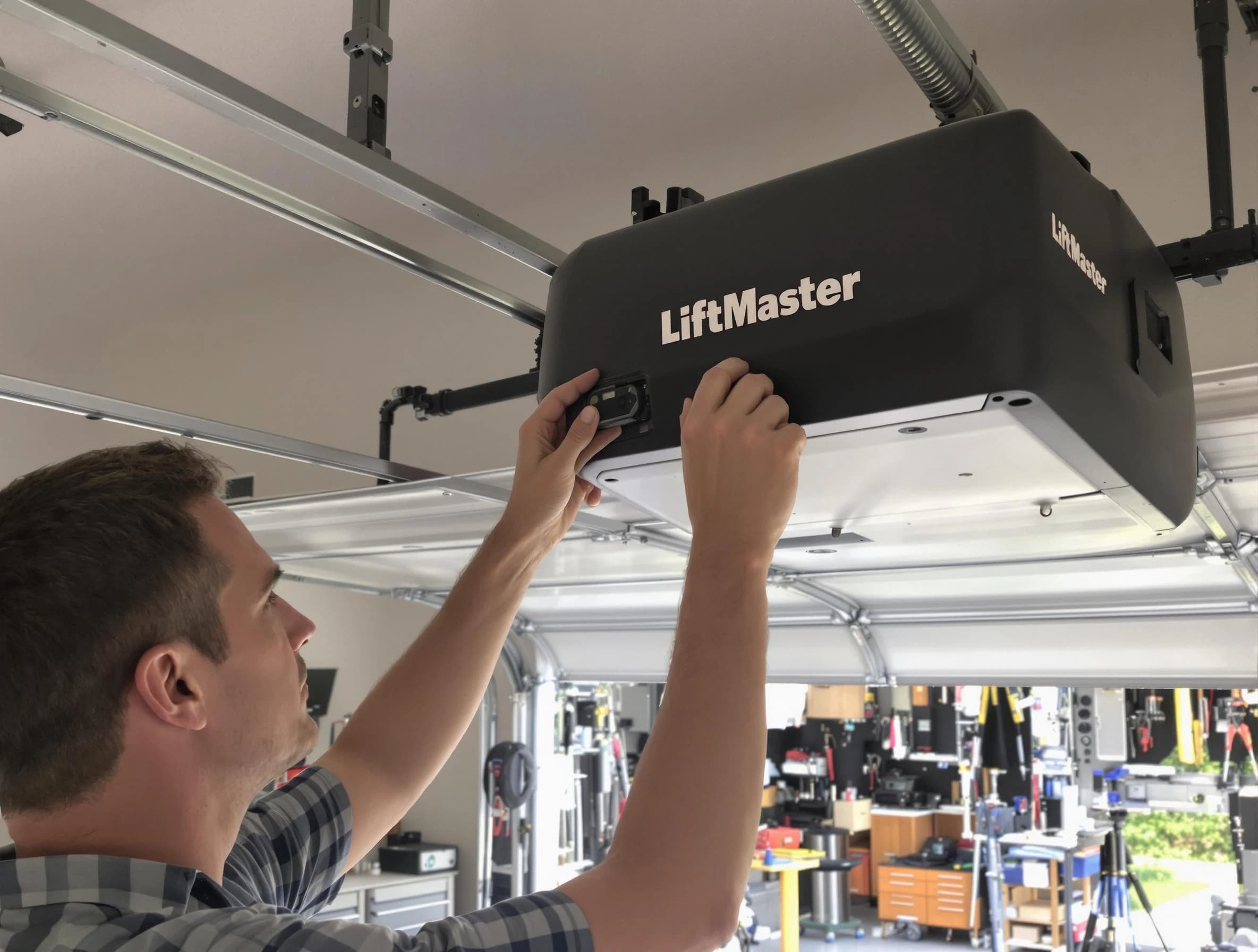 Westerville Garage Door Repair technician repairing garage door opener in Westerville