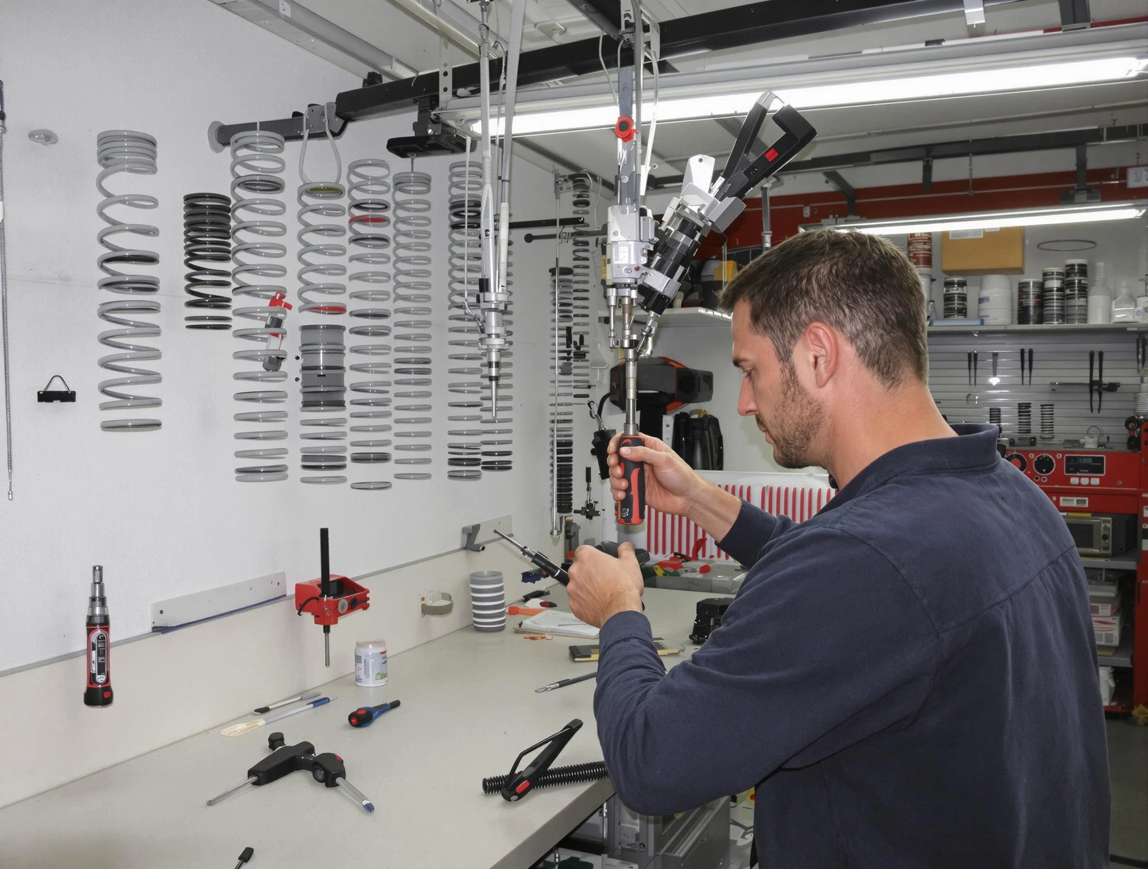 Westerville Garage Door Repair safety certified technician performing precision spring replacement in Westerville