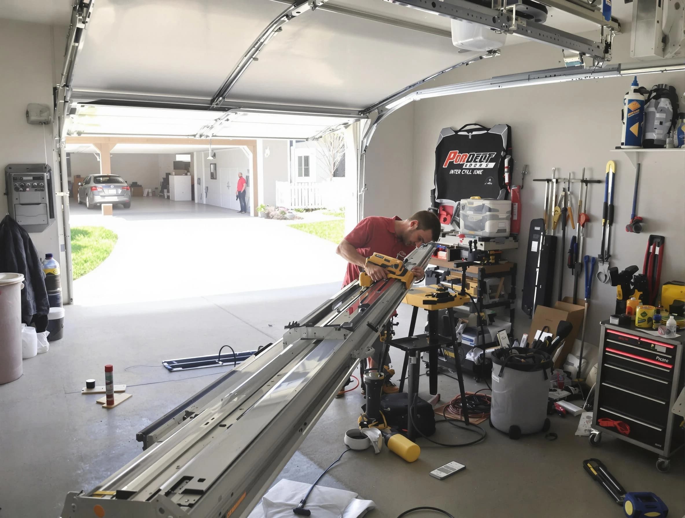 Westerville Garage Door Repair expert performing track repair in Westerville